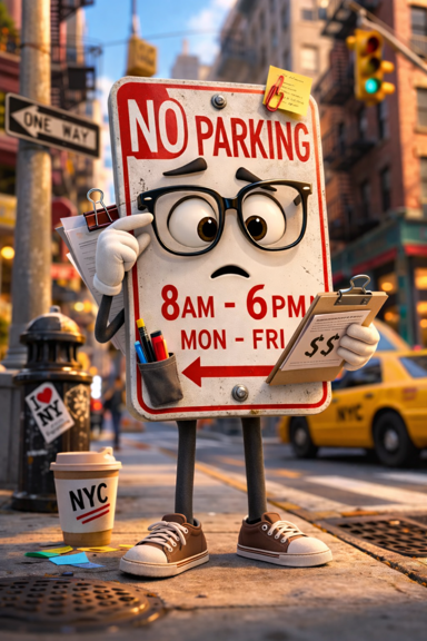 Spotlink image explaining no parking parking rules in NYC